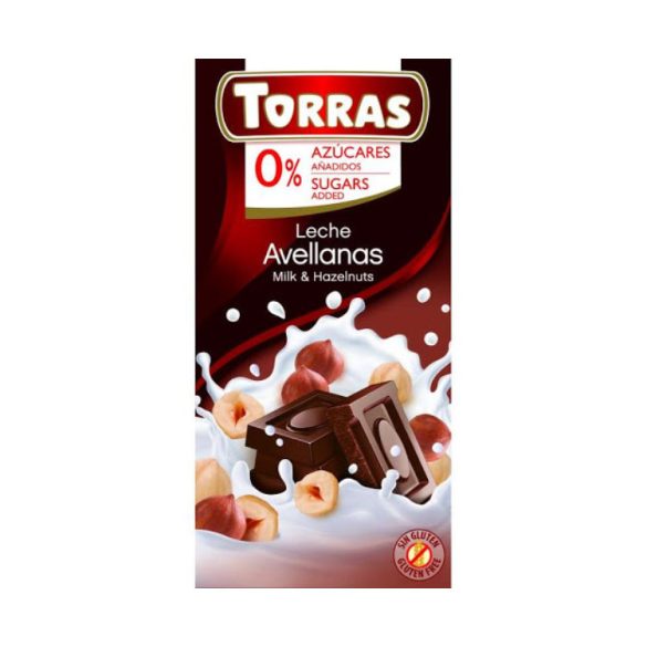 Torras Mogyorós tejcsokoládé hozáadott cukor nélkül 75 g